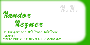 nandor mezner business card